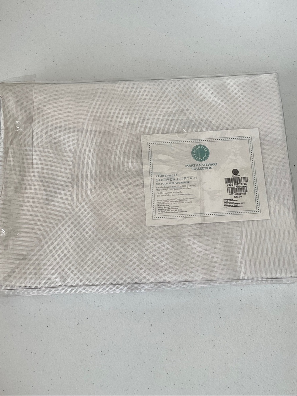 Martha Stewart Collection Atmosphere Shower Curtain White